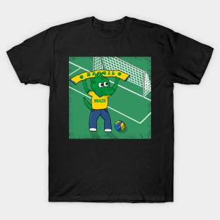 Dino Brazil Football Fan T-Shirt